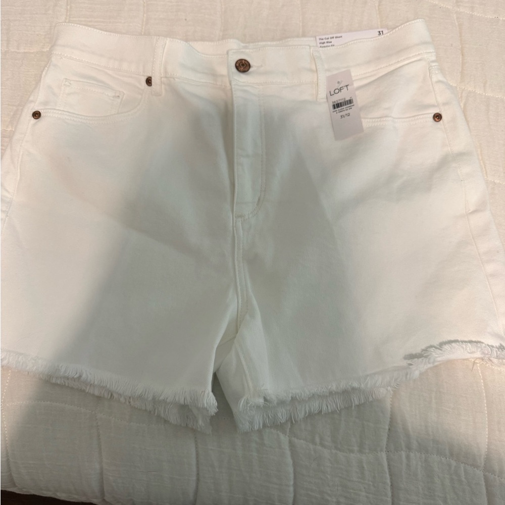 LOFT Women's White Denim Shorts